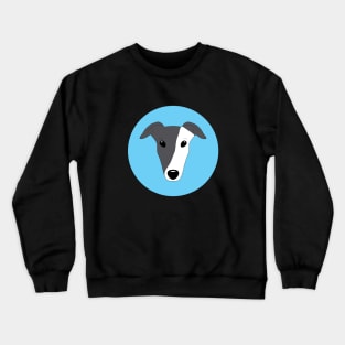 Blue and white greyhound face Crewneck Sweatshirt